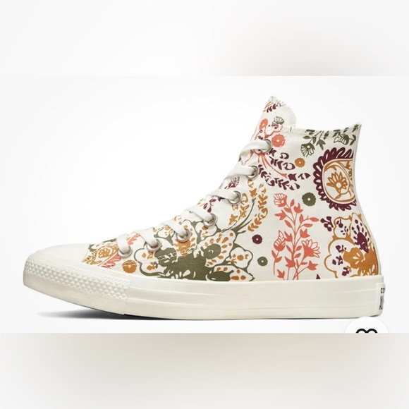 Converse High-Top Sneakers with Floral Pattern - Picture 5 of 12